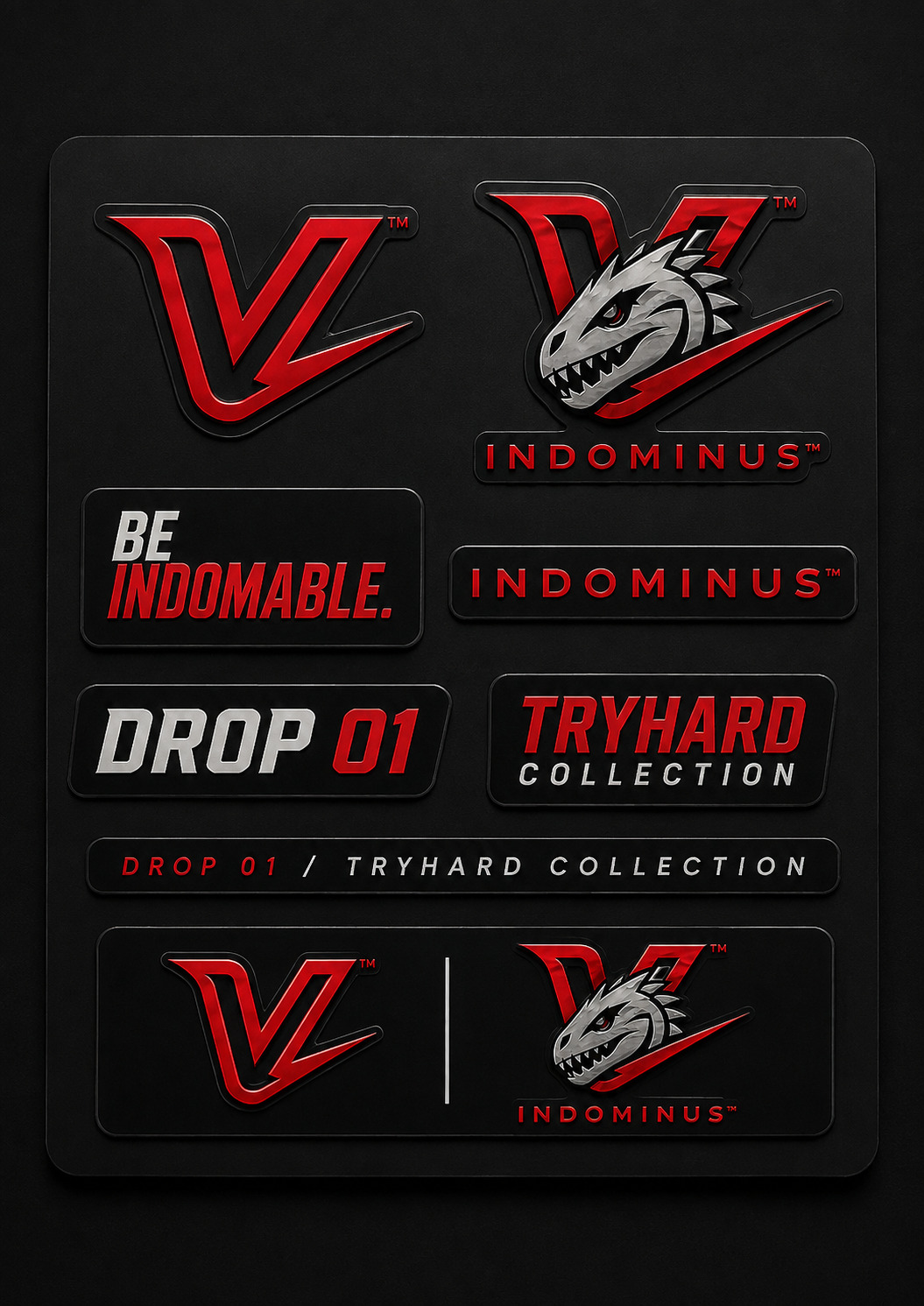 Cartela oficial de adesivos INDOMINUS