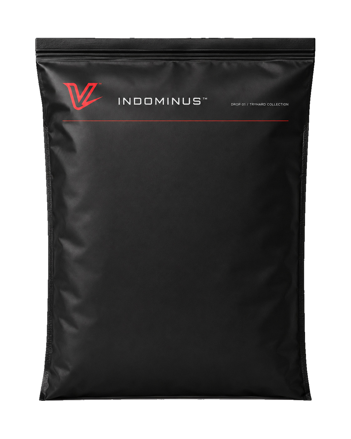 Frente da nova embalagem zipper oficial do DROP 01 INDOMINUS
