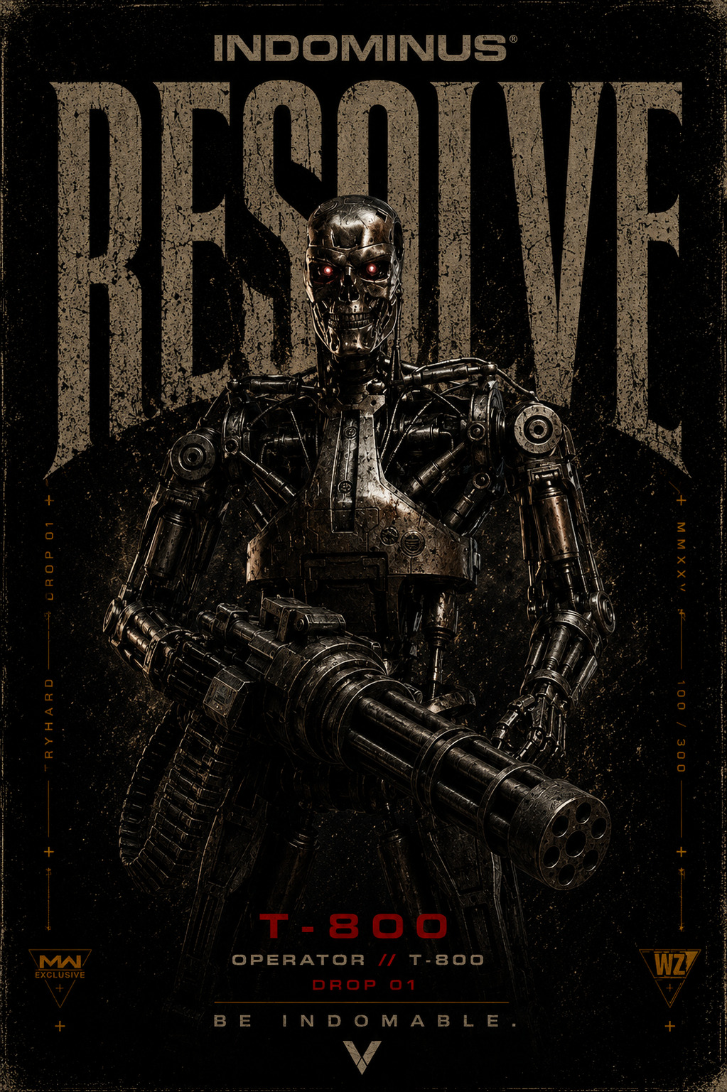 Arte oficial T-800 — RESOLVE, DROP 01 INDOMINUS